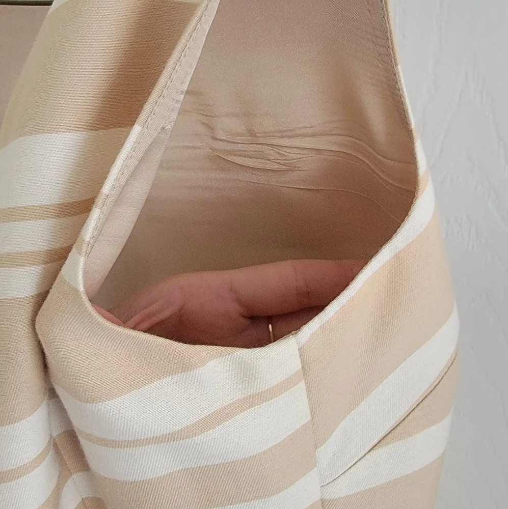 Banana Republic Tan and Cream Striped Boatneck Shift Dress, Size 2 - Picture 9 of 16